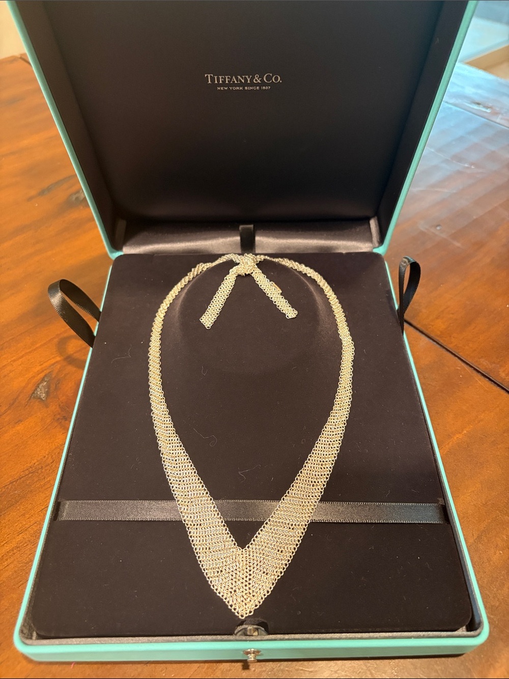 Tiffany & Co. Silver Mesh V-Necklace